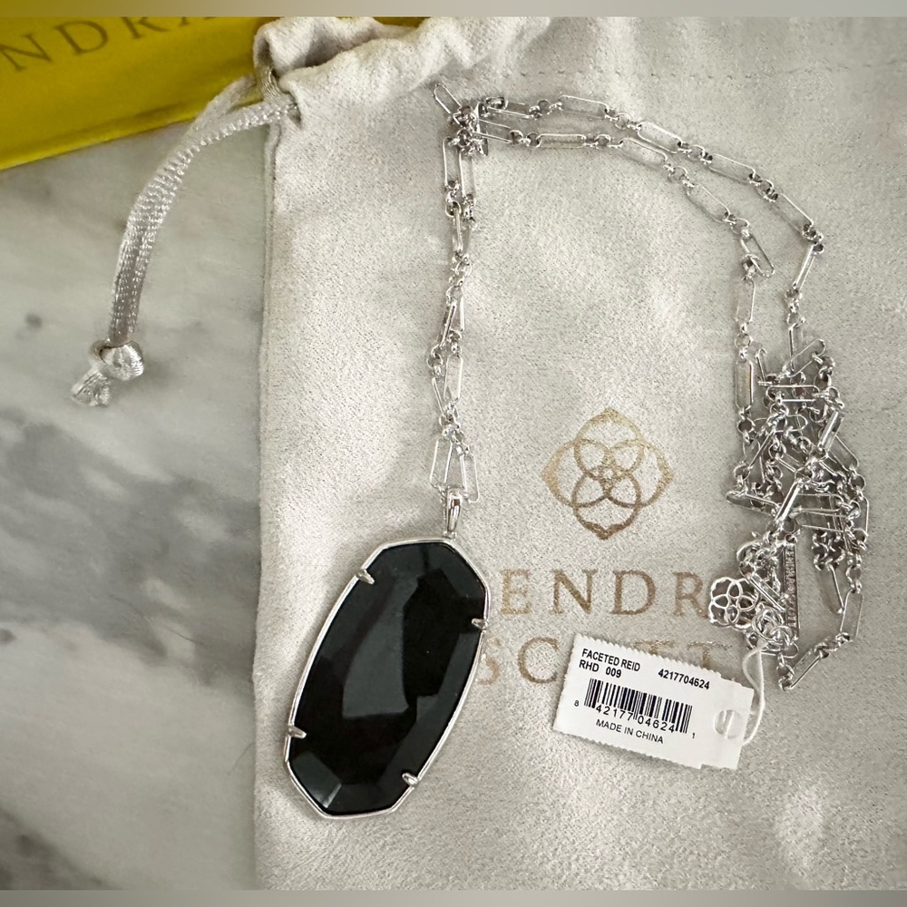 Kendra Scott Faceted Reid Black/Silver new in box